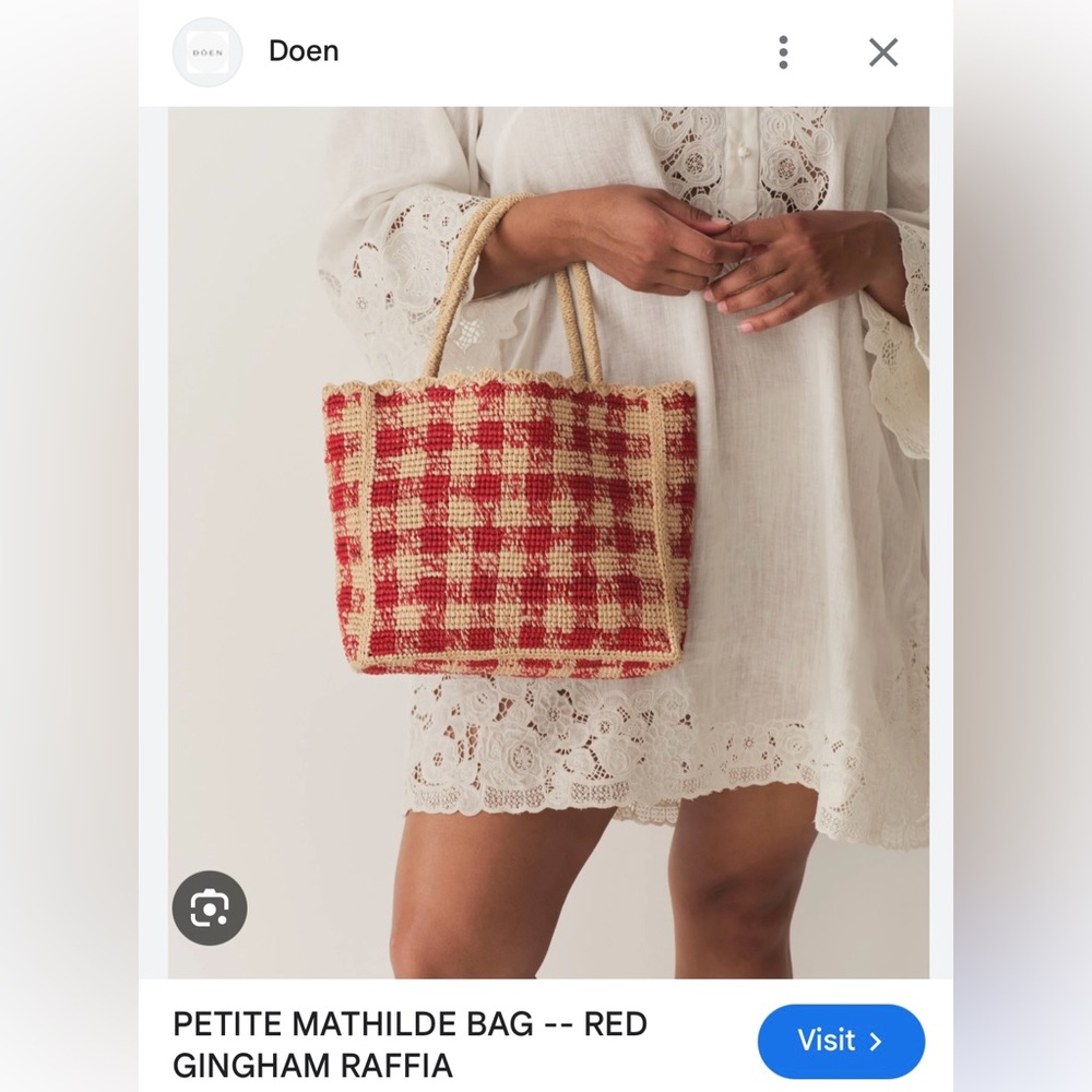 DOEN Petite Mathilde Bag - Red Gingham BNWT